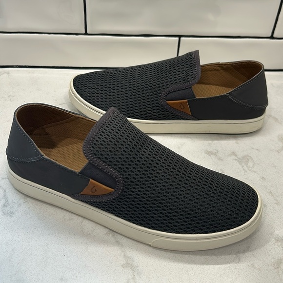 Olukai Pehuea Womens Size US 9.5 Gray Mesh Slip On Loafers Beach Comfort Shoes - Picture 1 of 14